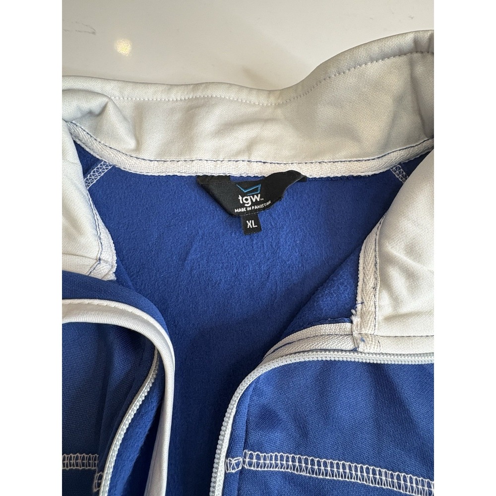 TGW 1/4 Zip Pullover Vest Mens XL Blue White Sleeveless Lightweight Golf Stretch - Picture 3 of 10